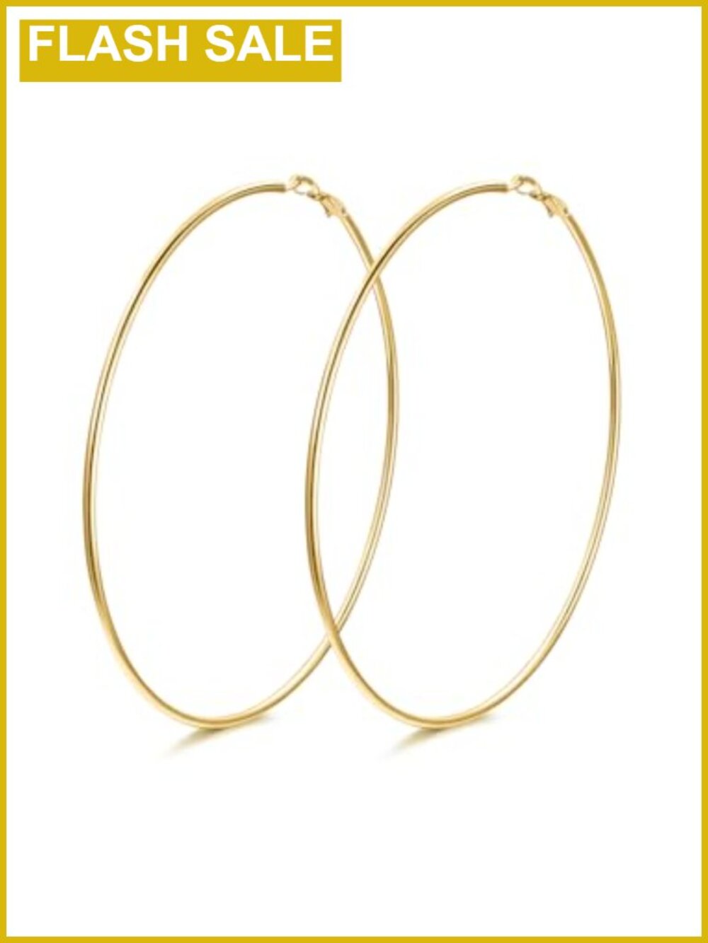 Oversized Stainless Steel Hoop Earrings Push Back Statement